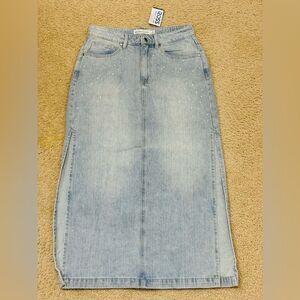 NWT Rebecca Minkoff Light Blue Denim Hight Rise Midi Skirt Women’s Sizes 2 & 10